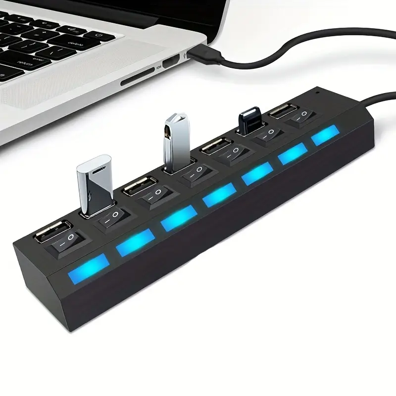 Hub USB 7 Puertos con LED